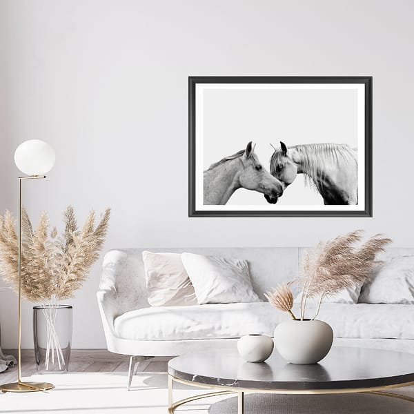 Two White Horses Art Print-1